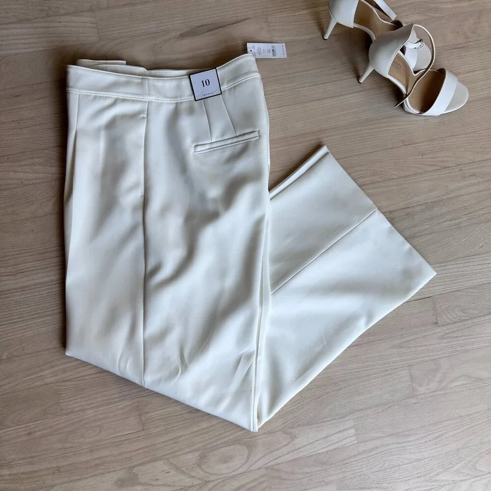 WHBM Wide Leg Trousers | Ecru | Size 10